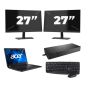 Acer TravelMate P214-53 - Intel Core i5 11th Generation - 14 inch - 16GB RAM - 256GB SSD - Windows 11 Home + 2x 27 inch Monitor