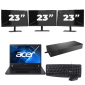 Acer TravelMate P214-53 - Intel Core i5 11th Generation - 14 inch - 16GB RAM - 256GB SSD - Windows 11 Home + 3x 23 inch Monitor