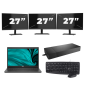 Dell Latitude 3420 - Intel Core i3 11th Generation - 14 inch - 16GB RAM - 256GB SSD - Windows 11 Home + 3x 27 inch Monitor
