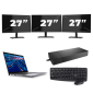 Dell Latitude 5320 - Intel Core i5 11th Generation - 13 inch - 16GB RAM - 256GB SSD - Windows 11 Home + 3x 27 inch Monitor