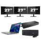Dell Latitude 5420 - Intel Core i3 11th Generation - 14 inch - 16GB RAM - 256GB SSD - Windows 11 Home + 3x 27 inch Monitor