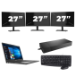 Dell Latitude 7400 - Intel Core i7-8e Generatie - 14 inch - 8GB RAM - 256GB SSD - Windows 11 Home + 3x 27 inch Monitor