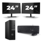 Dell OptiPlex 7080 USFF - Intel Core i5-10th Generation - 8GB RAM - 256GB SSD - Windows 11 + 2x 24 inch Monitor