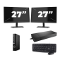 Dell OptiPlex 7080 USFF - Intel Core i3-10th Generation - 8GB RAM - 256GB SSD - Windows 11 + 2x 27 inch Monitor