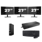 Dell OptiPlex 7080 USFF - Intel Core i5-10th Generation - 8GB RAM - 256GB SSD - Windows 11 + 3x 27 inch Monitor