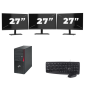 Fujitsu Esprimo P910 Micro Tower - Intel Core i3-3rd Generation - 8GB RAM - 256GB SSD - Windows 10 + 3x 27 inch Monitor