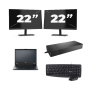 Fujitsu LIFEBOOK E5410 - Intel Core i5-10th Generation - 14 inch - 8GB RAM - 256GB SSD - Windows 11 Home + 2x 22 inch Monitor