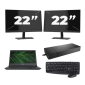 Fujitsu LIFEBOOK E5410 - Intel Core i3-10th Generation - 14 inches - 8GB RAM - 256GB SSD - Windows 11 Home + 2x 22 inch Monitor