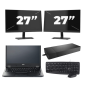 Fujitsu LIFEBOOK E5410 - Intel Core i5-10e Generatie - 14 inch - 8GB RAM - 256GB SSD - Windows 11 Home + 2x 27 inch Monitor