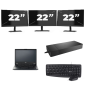 Fujitsu LIFEBOOK E5410 - Intel Core i3-10th Generation - 14 inches - 8GB RAM - 256GB SSD - Windows 11 Home + 3x 22 inch Monitor