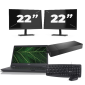 Fujitsu LIFEBOOK E5411 - Intel Core i5 11th Generation - 14 inch - 16GB RAM - 256GB SSD - Windows 11 Home + 2x 22 inch Monitor