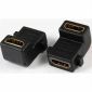 HDMI F/F 90° Adapter Gold plated with 2* mounting hole