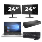 HP EliteBook 830 G7 - Intel Core i7-10th Generation - 13 inch - 8GB RAM - 256GB SSD - Windows 11 + 2x 24 inch Monitor