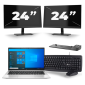 HP EliteBook 830 G8 - Intel Core i5 11th Generation - 13 inch - 16GB RAM - 256GB SSD - Windows 11 + 2x 24 inch Monitor