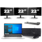 HP EliteBook 830 G8 - Intel Core i5 11th Generation - 13 inch - 16GB RAM - 256GB SSD - Windows 11 + 3x 22 inch Monitor