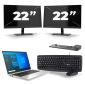 HP EliteBook 840 G8 - Intel Core i7 11th Generation - 14 inch - 16GB RAM - 256GB SSD - Windows 11 + 2x 22 inch Monitor