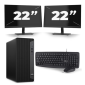 HP EliteDesk 800 G6 Tower - Intel Core i5-10th Generation - 8GB RAM - 256GB SSD - Windows 11 + 2x 22 inch Monitor