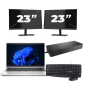 HP ProBook 440 G9 - Intel Core i3 12th Generation - 14 inch - 16GB RAM - 256GB SSD - Windows 11 + 2x 23 inch Monitor