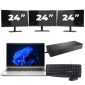 HP ProBook 440 G9 - Intel Core i3 12th Generation - 14 inch - 16GB RAM - 256GB SSD - Windows 11 + 3x 24 inch Monitor