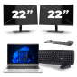 HP ProBook 640 G8 - Intel Core i5 11th Generation - 14 inch - 16GB RAM - 256GB SSD - Windows 11 + 2x 22 inch Monitor
