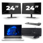 HP ProBook 640 G8 - Intel Core i5 11th Generation - 14 inch - 16GB RAM - 256GB SSD - Windows 11 + 2x 24 inch Monitor