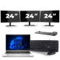 HP ProBook 640 G8 - Intel Core i5 11th Generation - 14 inch - 16GB RAM - 256GB SSD - Windows 11 + 3x 24 inch Monitor