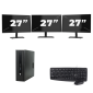 HP ProDesk 600 G2 USFF - Intel Core i7-6th Generation - 8GB RAM - 256GB SSD - Windows 11 + 3x 27 inch Monitor