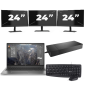HP ZBook Firefly 15 G7 - Intel Core i7-10th Generation - 15 inch - 8GB RAM - 256GB SSD - Windows 11 + 3x 24 inch Monitor