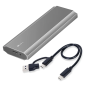 256GB M.2 SATA SSD + High Speed Enclosure 3.1 USB C (PCIe 10Gbps) - Aluminium