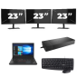 Lenovo ThinkPad A485 - AMD Ryzen 5 2500U - 14 inch - 16GB RAM - 256GB SSD - Windows 11 Home + 3x 23 inch Monitor