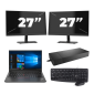 Lenovo Thinkpad E14 G2 - Intel Core i3 11th Generation - 14 inch - 16GB RAM - 256GB SSD - Windows 11 Home + 2x 27 inch Monitor
