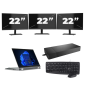 Lenovo Thinkpad L13 Yoga Gen 3 - Intel Core i5 12th Generation - 13 inch - Touch - 16GB RAM - 256GB SSD - Windows 11 Home + 3x 22 inch Monitor