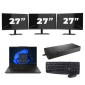 Lenovo ThinkPad X13 - Intel Core i5-10e Generatie - 13 inch - 8GB RAM - 256GB SSD - Windows 11 Home + 3x 27 inch Monitor