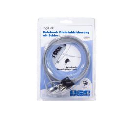 LogiLink PC/Notebook cable lock with 2 keys, length 1.5m, silver