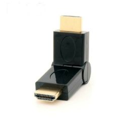 HDMI Male to Male Right Angle 90-180 Degree Adapter, Gilded