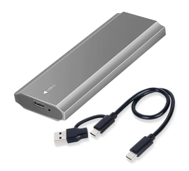 128GB M.2 SATA SSD + High Speed Enclosure 3.1 USB C (PCIe 10Gbps) - Aluminium
