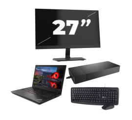 Lenovo ThinkPad A485 - AMD Ryzen 5 2500U - 14 inch - 8GB RAM - 256GB SSD - Windows 11 Home + 1x 27 inch Monitor