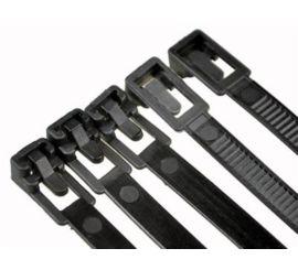 5PCS* Black Reusable Resealable Cable Ties 8*250mm
